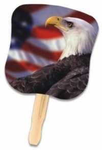 Bald Eagle and USA Flag Fans